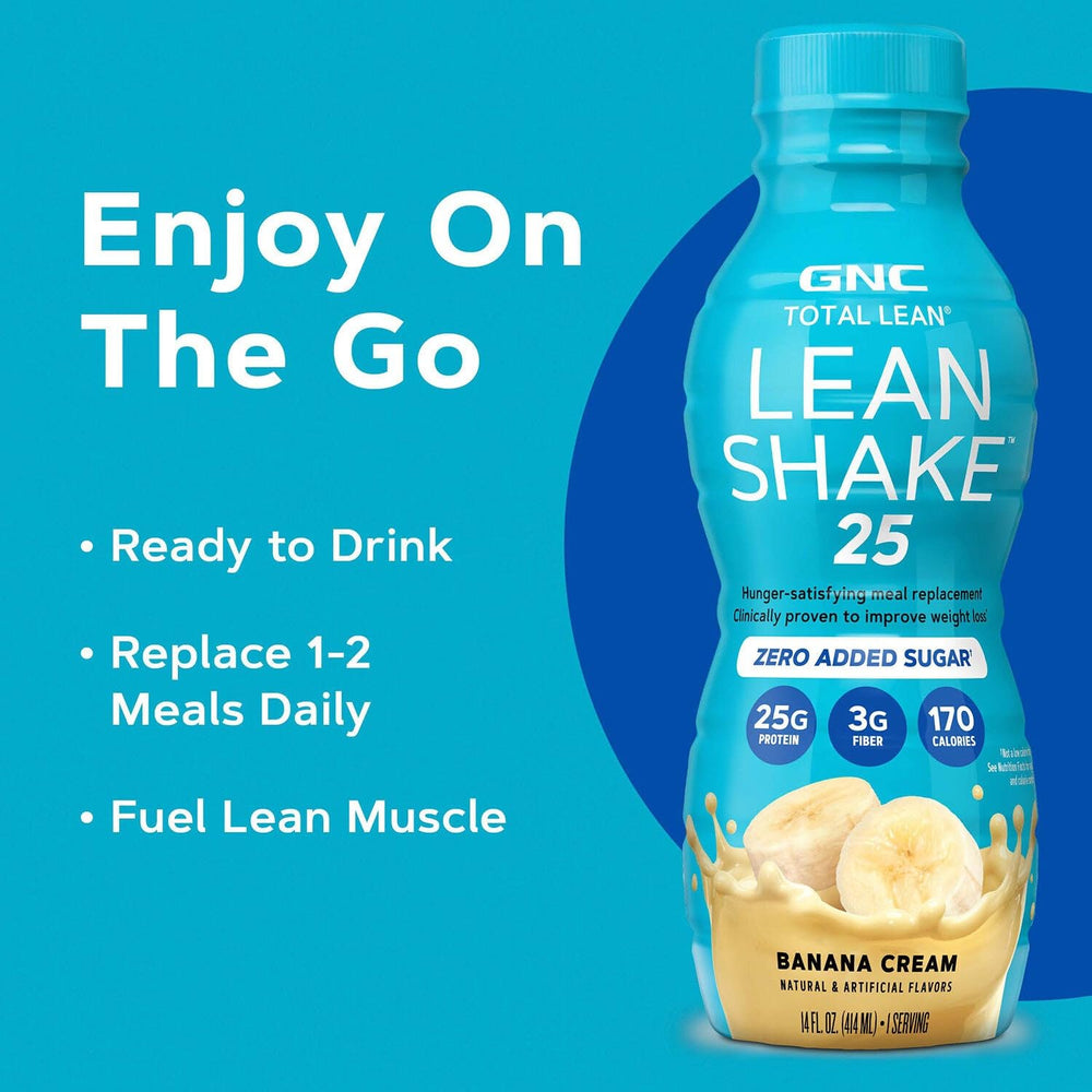 Serving idea for GNC Lean Shake 25 Banana Cream setup