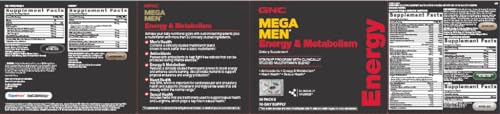 GNC Mega Men daily packs front shows convenient 5-in-1 daily packets.