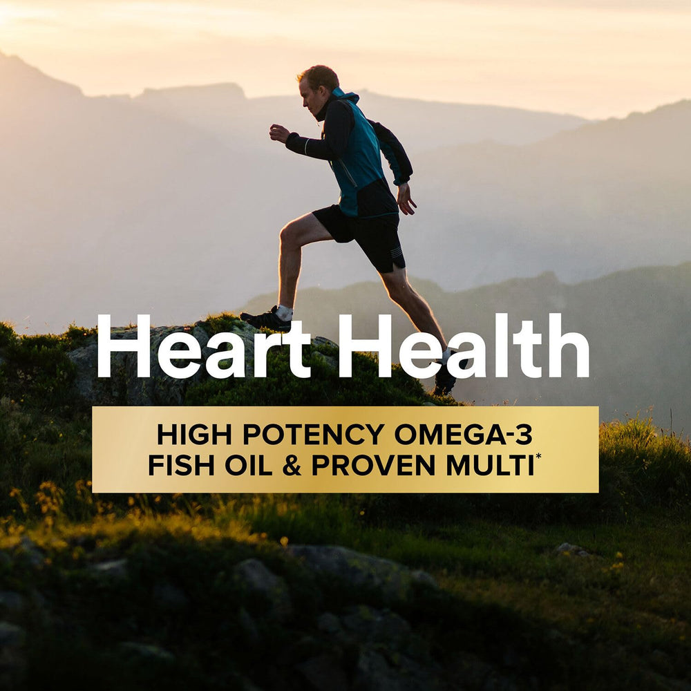 GNC Mega Men fish oil EPA capsule showcases 700 mg EPA for heart health support.
