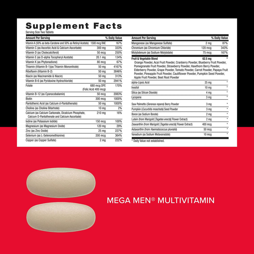 GNC Mega Men lycopene and saw palmetto for prostate health support.