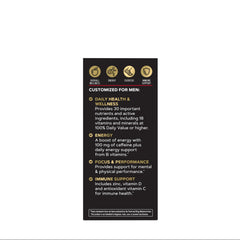 GNC Mega Men Multivitamin label close-up highlighting niacin 250 mg.