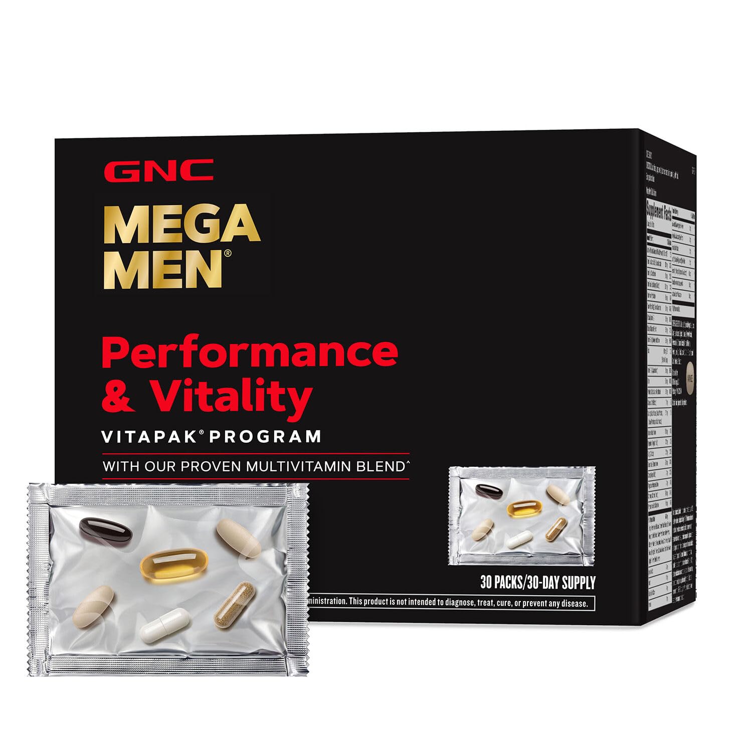 GNC Mega Men performance bottle with a complete nutrient blend to support energy.