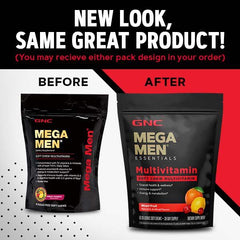 GNC Mega Men Soft Chew individually wrapped chews designed for on-the-go consumption.