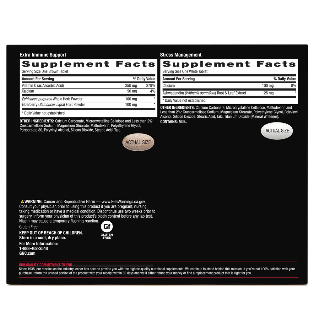 GNC Mega Men stress management formula visual suggests daily resilience benefits.