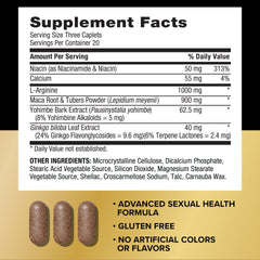 GNC Men's Maca Man bottle label close-up highlighting arginine for nitric oxide support