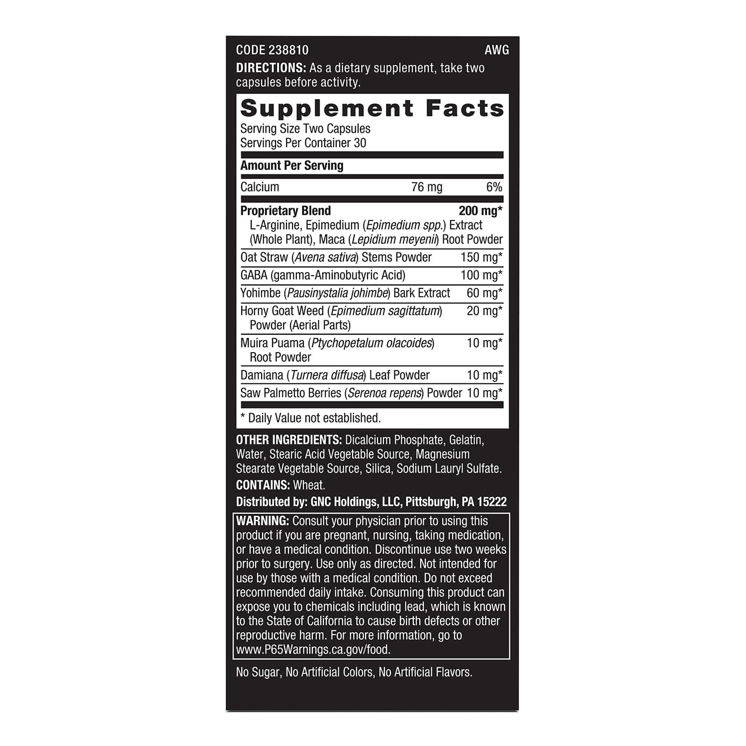 GNC Men's Staminol bottle top displays cap seal and dosage cue.
