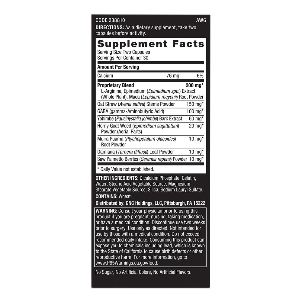 GNC Men's Staminol bottle top displays cap seal and dosage cue.
