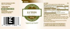 GNC natural brand lutein 40mg packaging shows easy daily capsule format