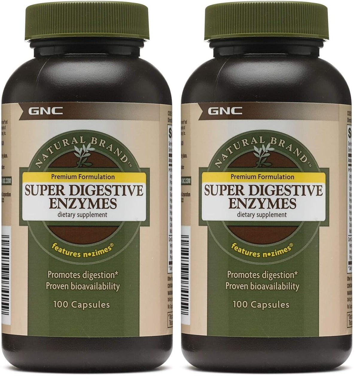 GNC Super Digestive Enzymes bottle front view; supports protein, carb, and fat digestion.