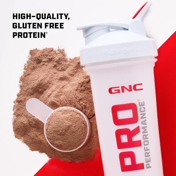 GNC Pro Performance 100% Whey Creamy Strawberry label close-up showing ingredients