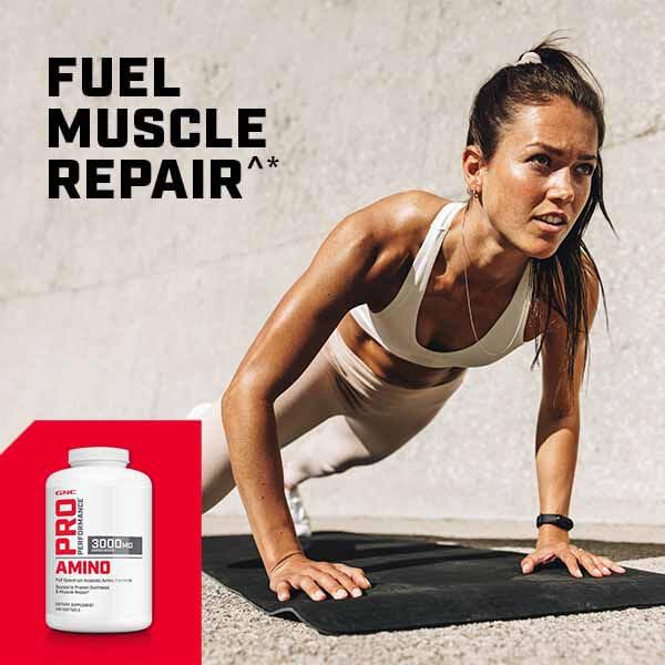 GNC Pro Performance Amino 3000 serving illustration for multiple daily intakes
