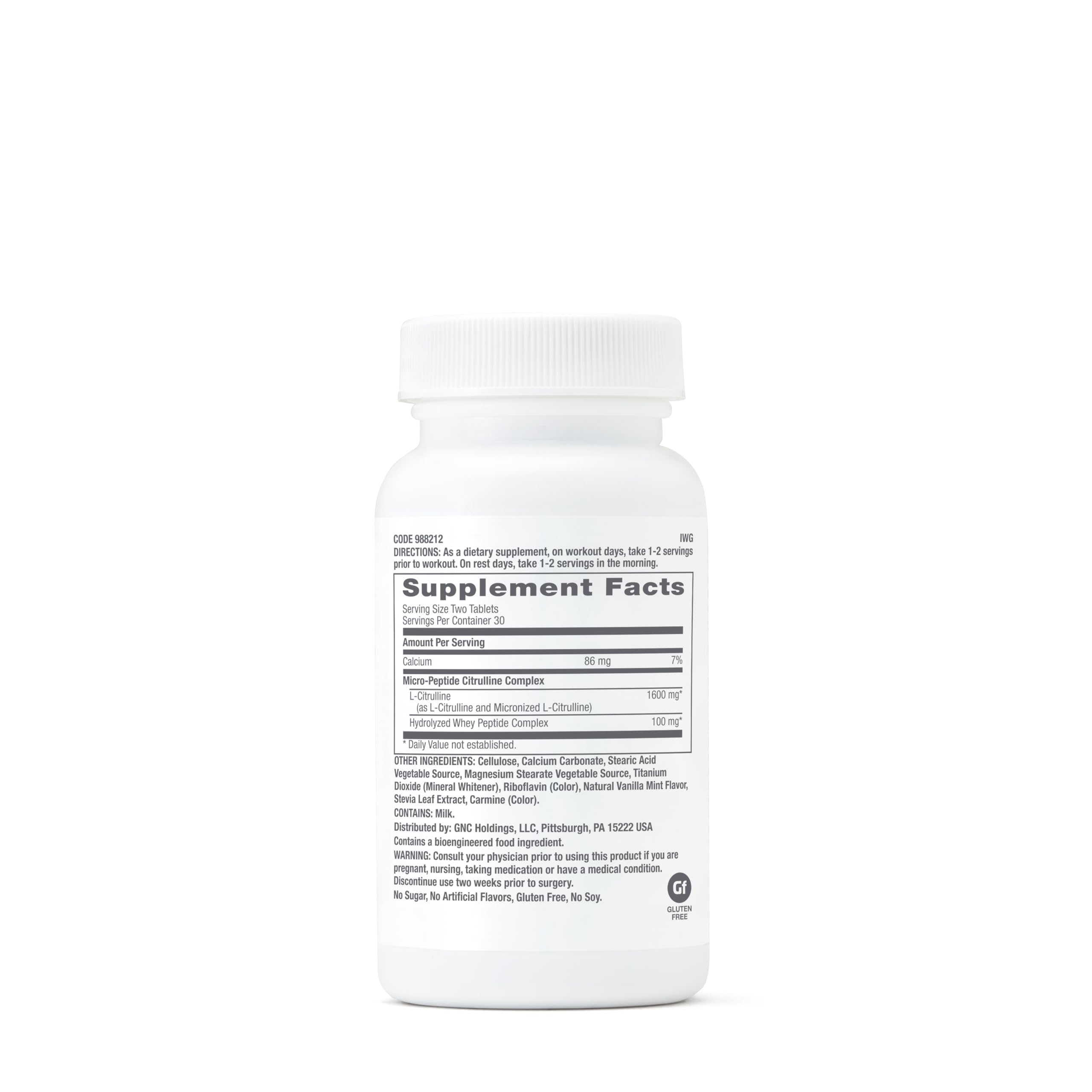 GNC Pro Performance Citrulline Complex bottle design for easy daily use and quick identification