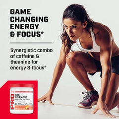 GNC Pro Performance Pre-Workout glass with blue raspberry mix ready