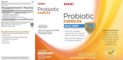 Soft capsules and bottle ready for daily use of GNC Probiotic Complex.