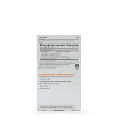 Close-up of GNC Probiotic Complex Daily Need capsules showing 50B CFUs per serving for gut balance