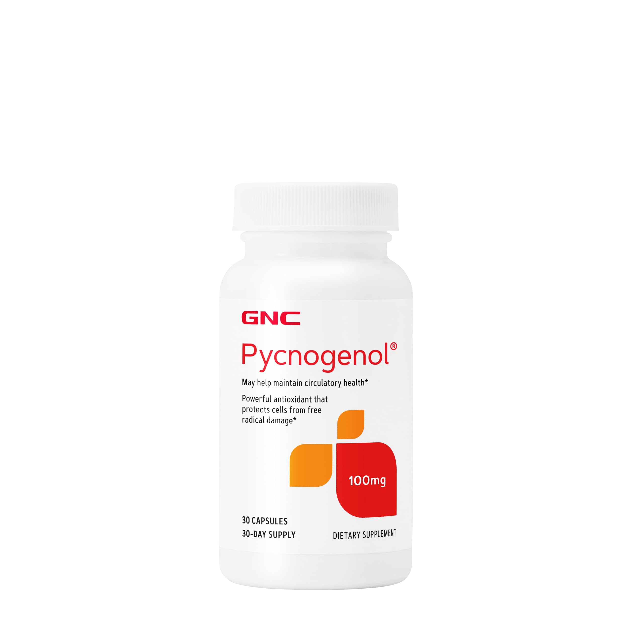 GNC Pycnogenol 100mg bottle for daily antioxidant support.
