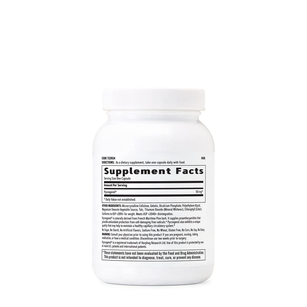 Close-up of Pycnogenol capsules highlighting convenient daily use