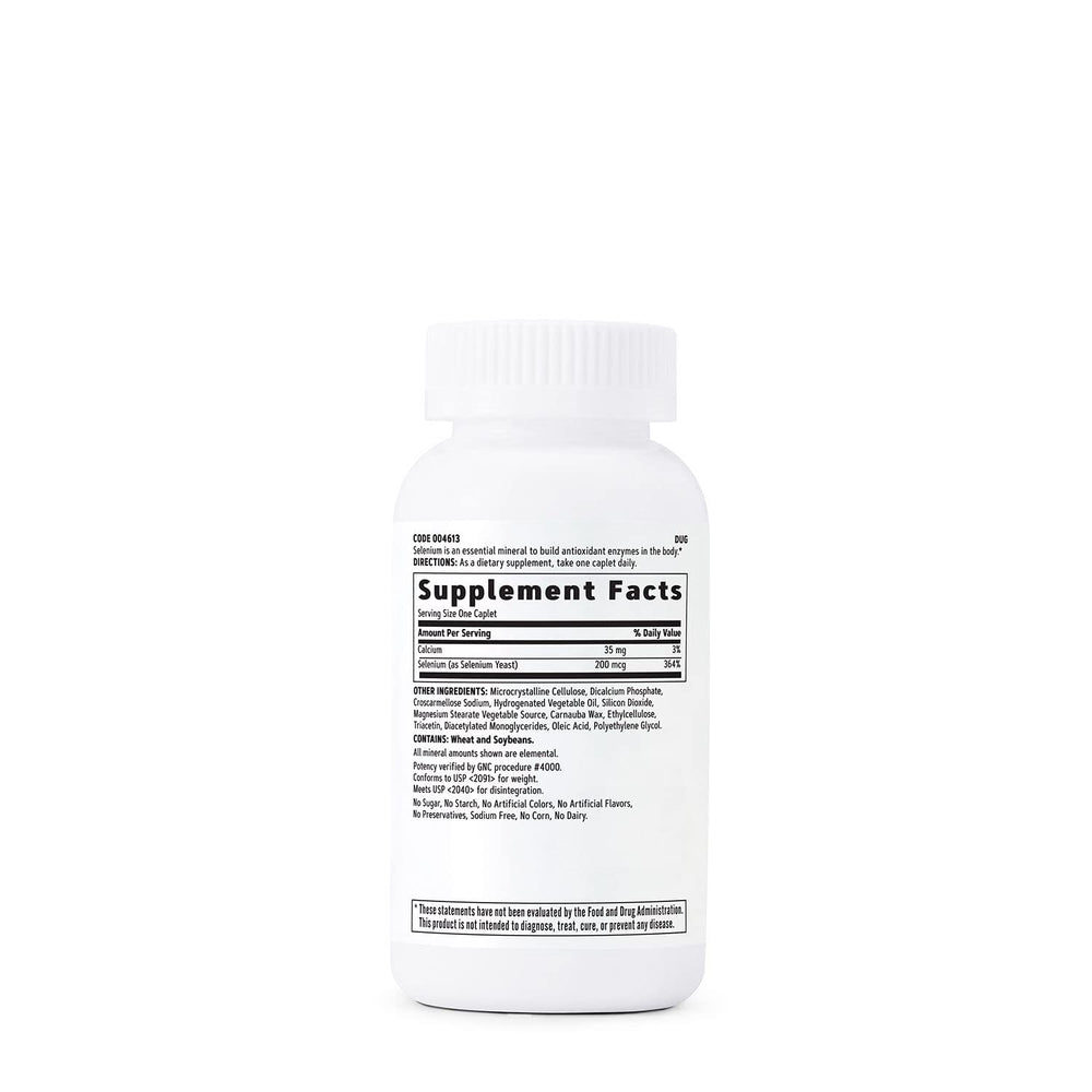 GNC Selenium bottle label close-up highlighting mineral support for wellness routines