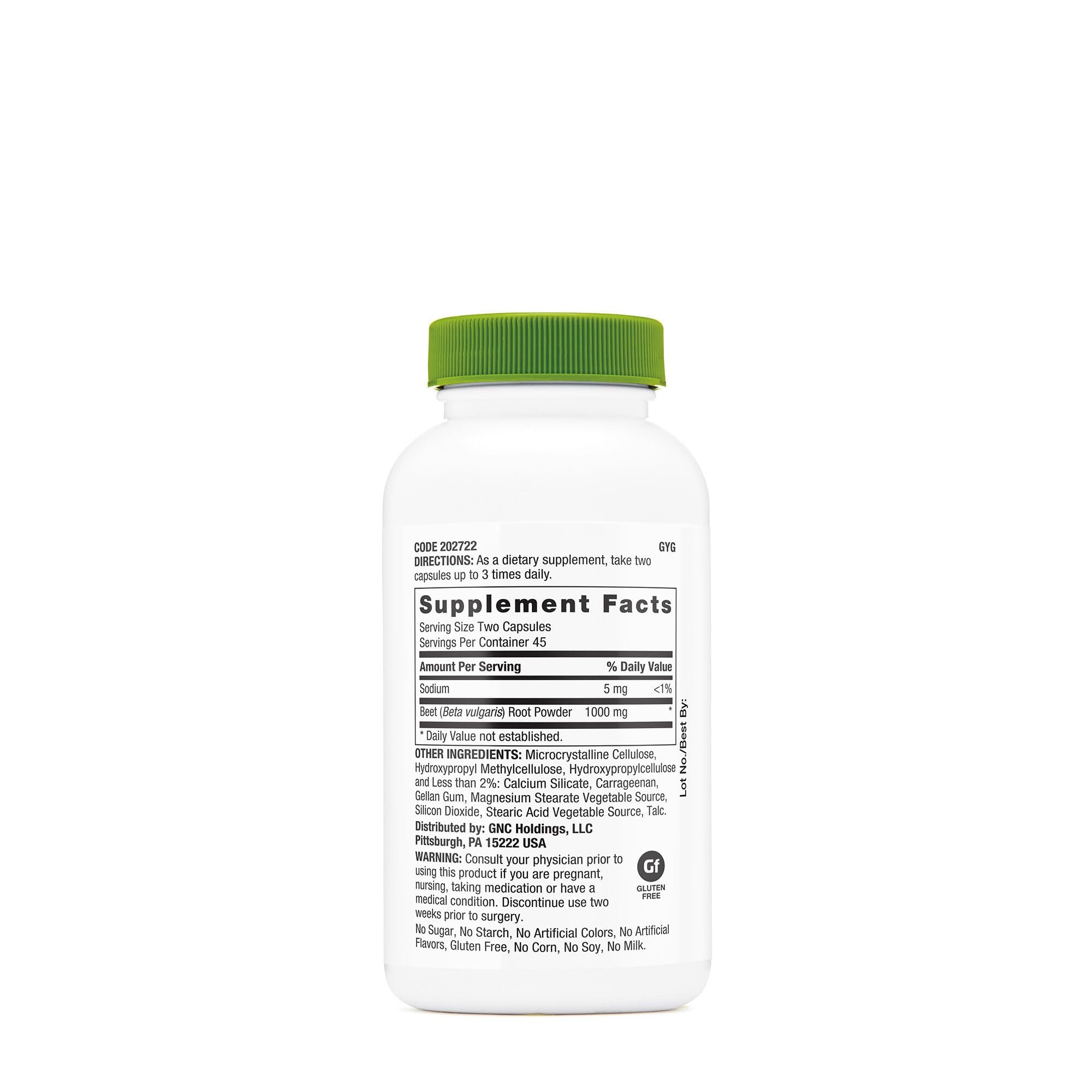 GNC SuperFoods Beet Root pack emphasizes clean label and gluten-free status