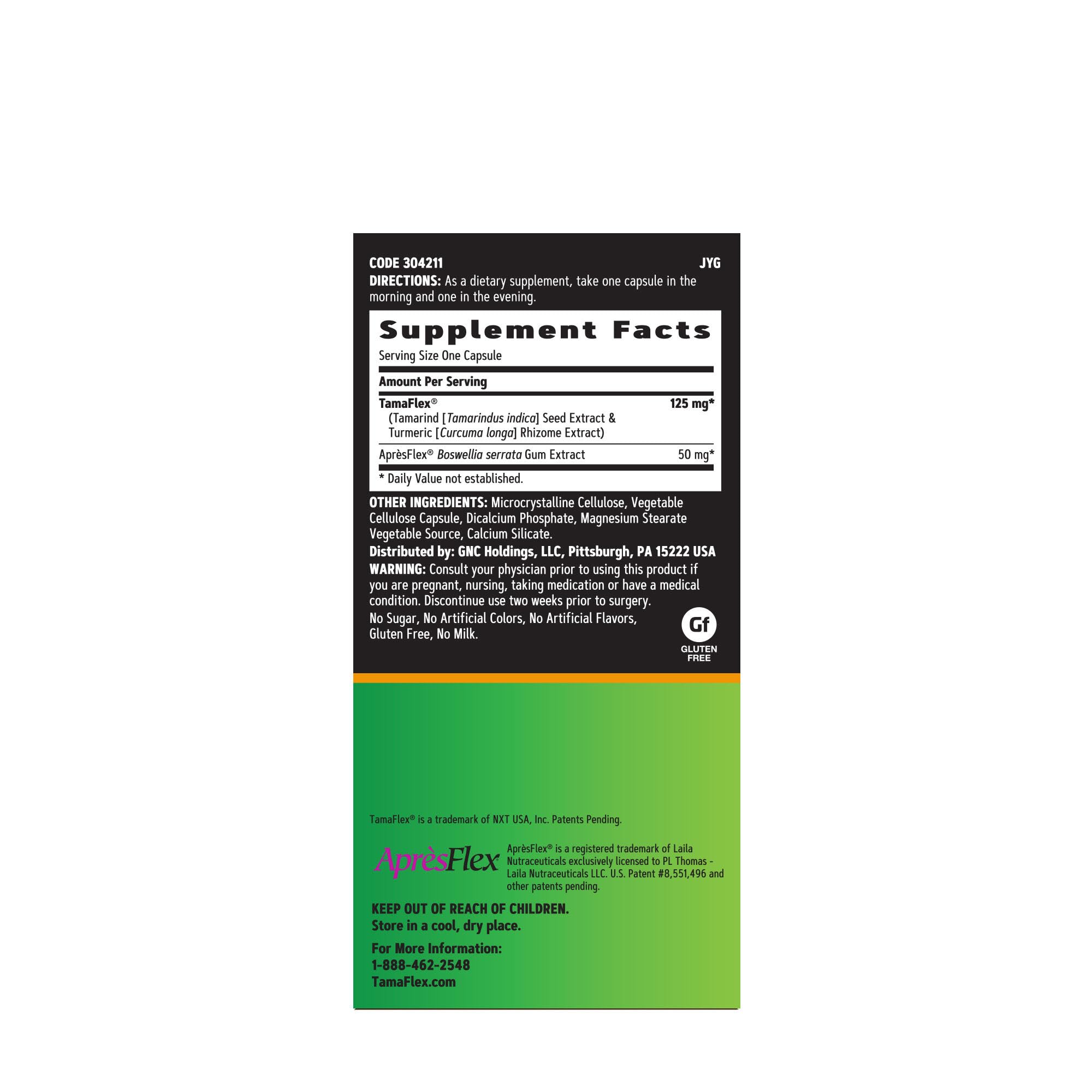 GNC TamaFlex Fast Acting capsules in blister pack for easy daily dosing.