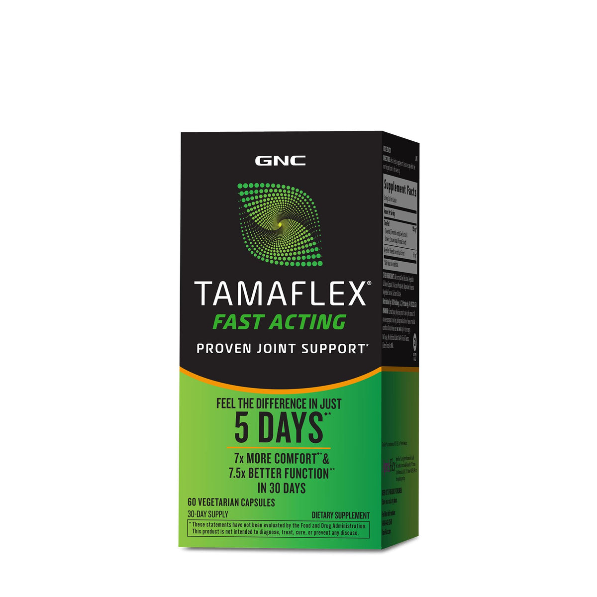 GNC TamaFlex Fast Acting bottle front highlighting packaging for joint support.