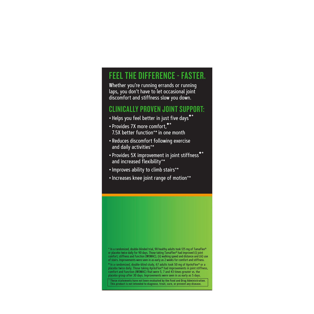 GNC TamaFlex label close-up showing fast-acting joint support claims.