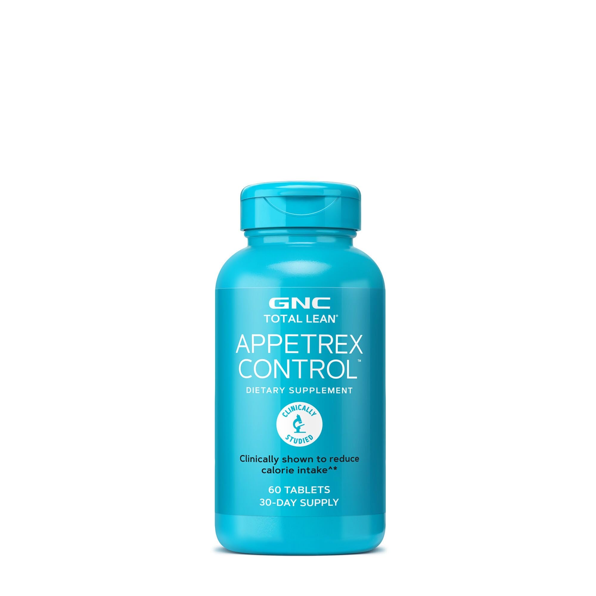 GNC Total Lean Appetrex Control bottle on a clean surface for daily energy and appetite support.