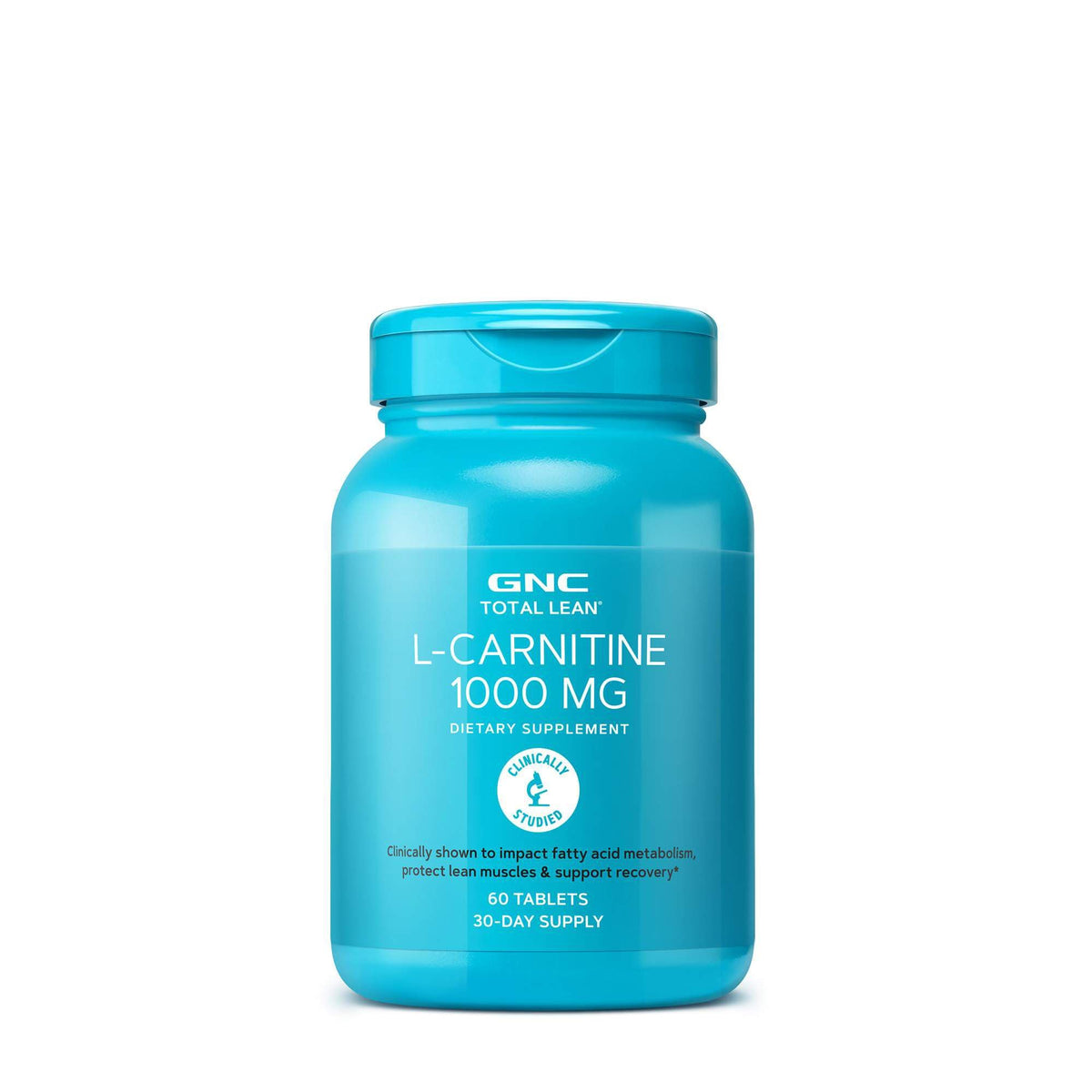 GNC Total Lean L-Carnitine 1000mg bottle supports workouts and daily energy.