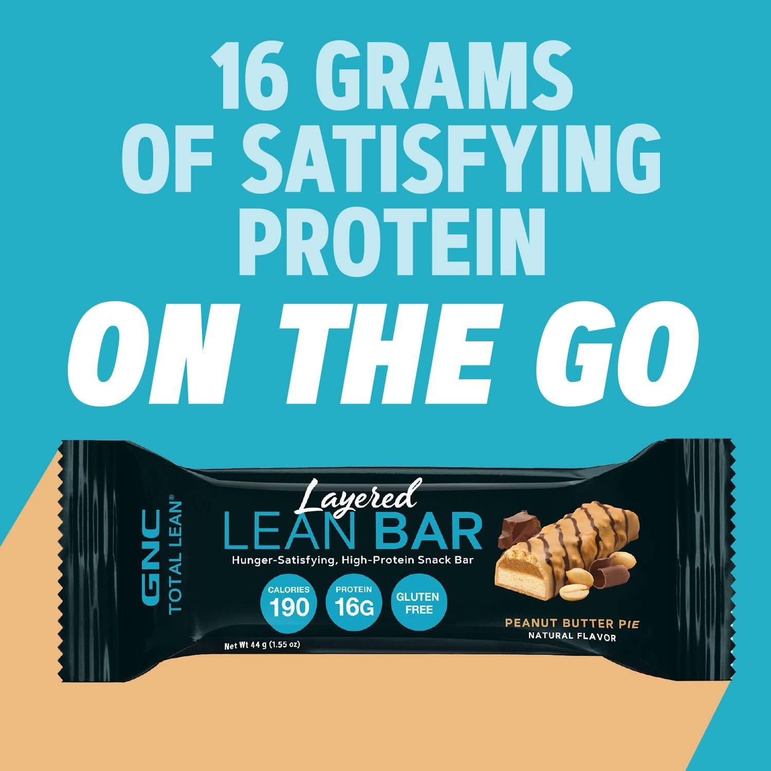 Nutrition label highlights 16 g protein per bar for satiety
