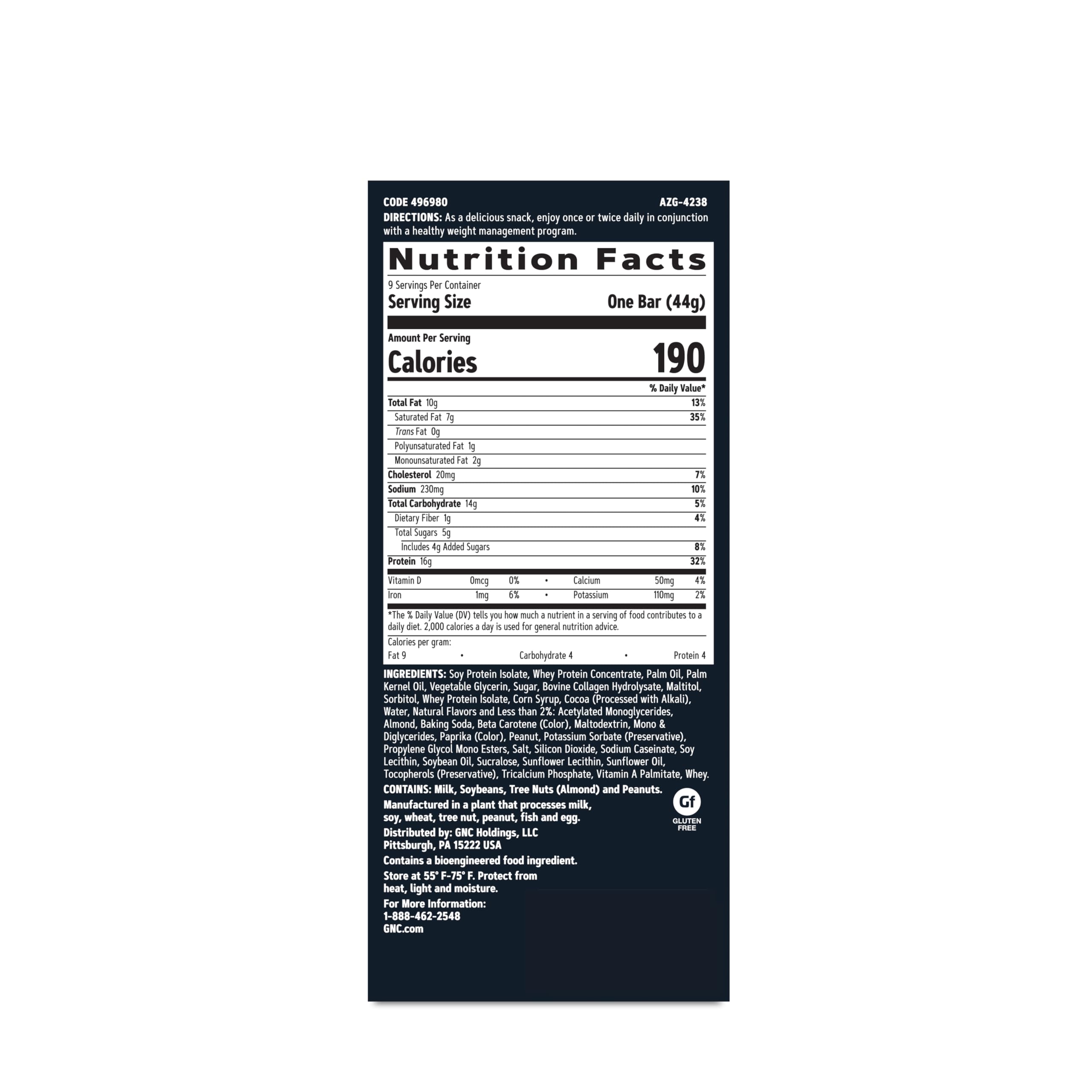 Side view of Coconut Caramel Layered Lean Bar highlighting two-texture layers