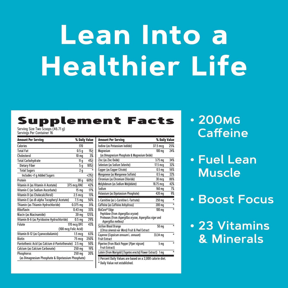GNC Total Lean Lean Shake Burn strawberry scoop measuring protein powder