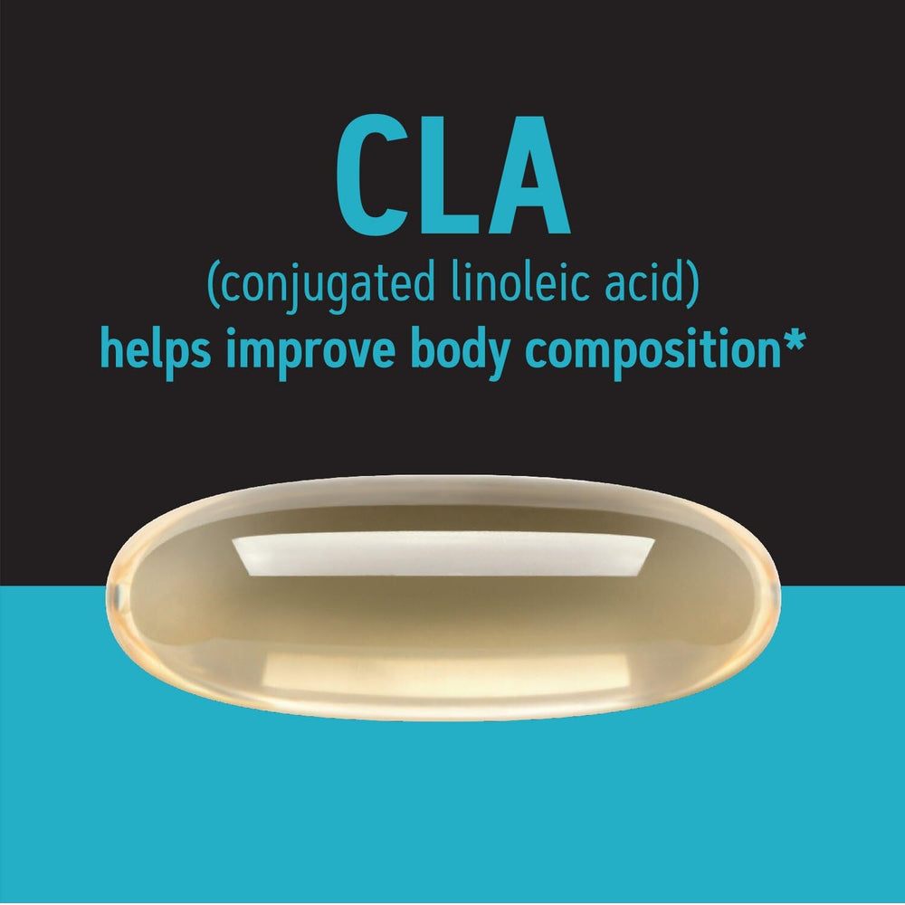 GNC Total Lean CLA capsules with clean packaging signaling natural ingredients and fitness use