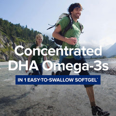 Close-up of GNC Triple Strength DHA 1000 softgels with enteric coating