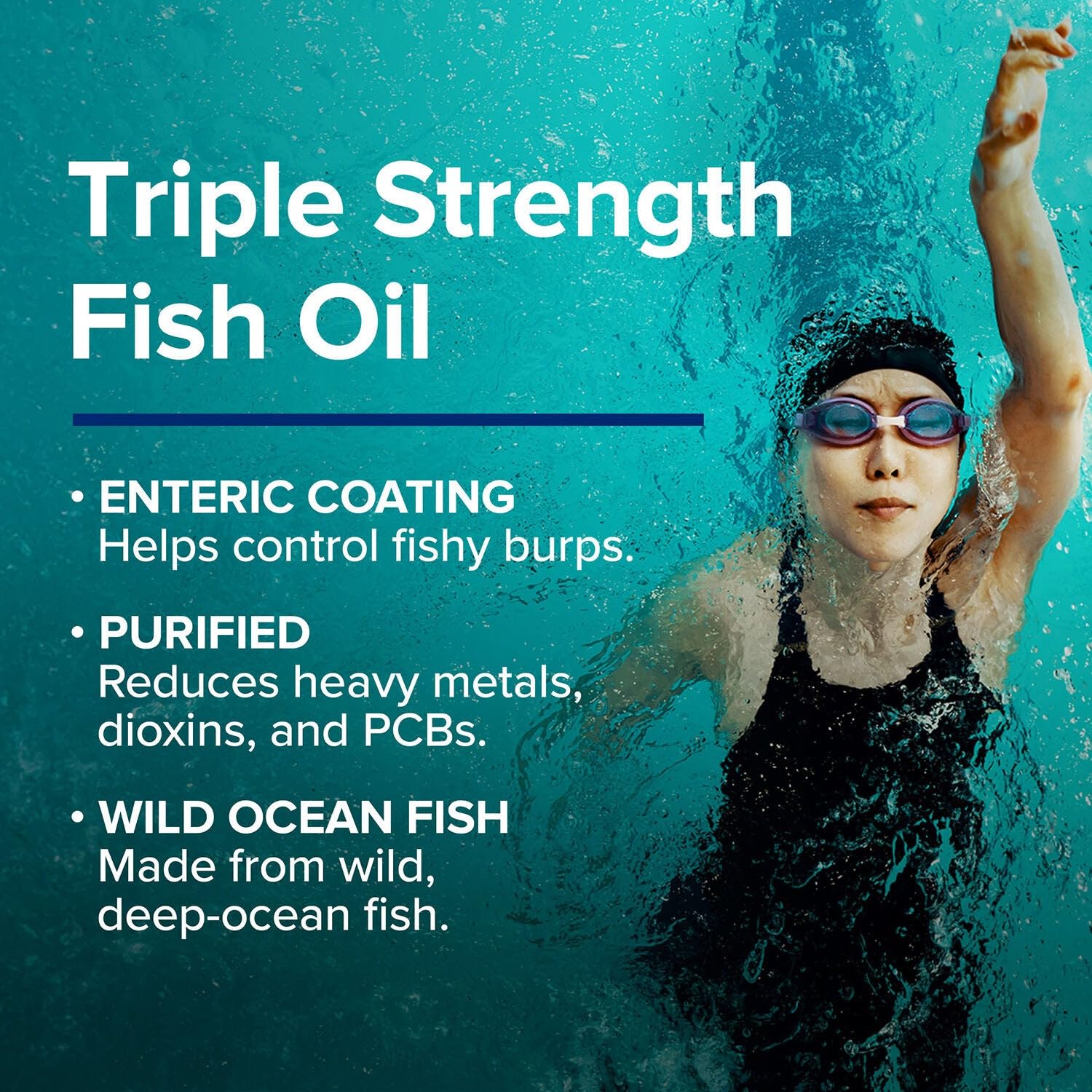 GNC Triple Strength Fish Oil 1000mg EPA/DHA for heart and brain health.