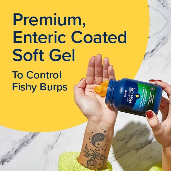 Ingredients list for GNC Triple Strength Fish Oil, confirming EPA/DHA content