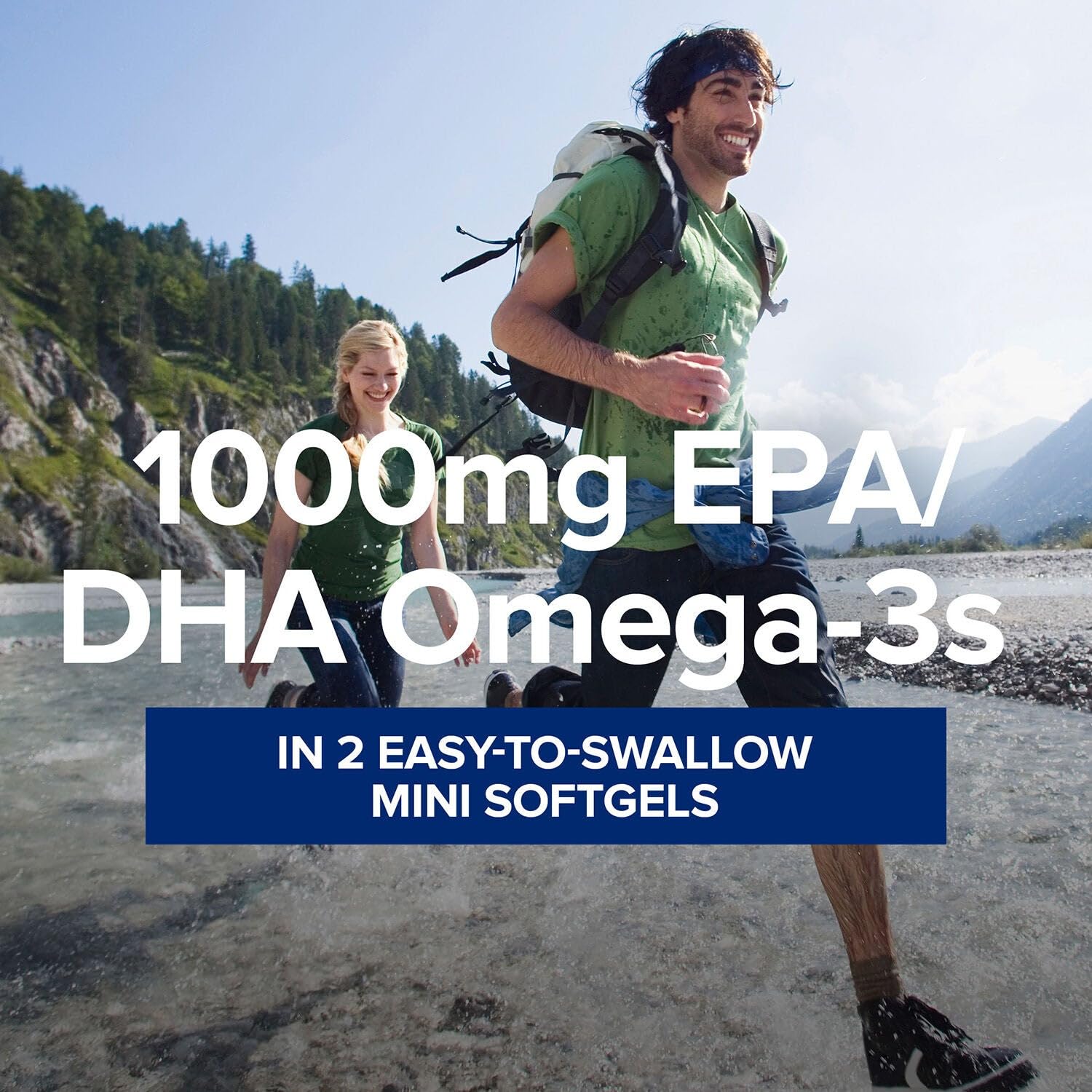 GNC Triple Strength Fish Oil mini softgels close-up highlighting tiny easy-swallow capsules