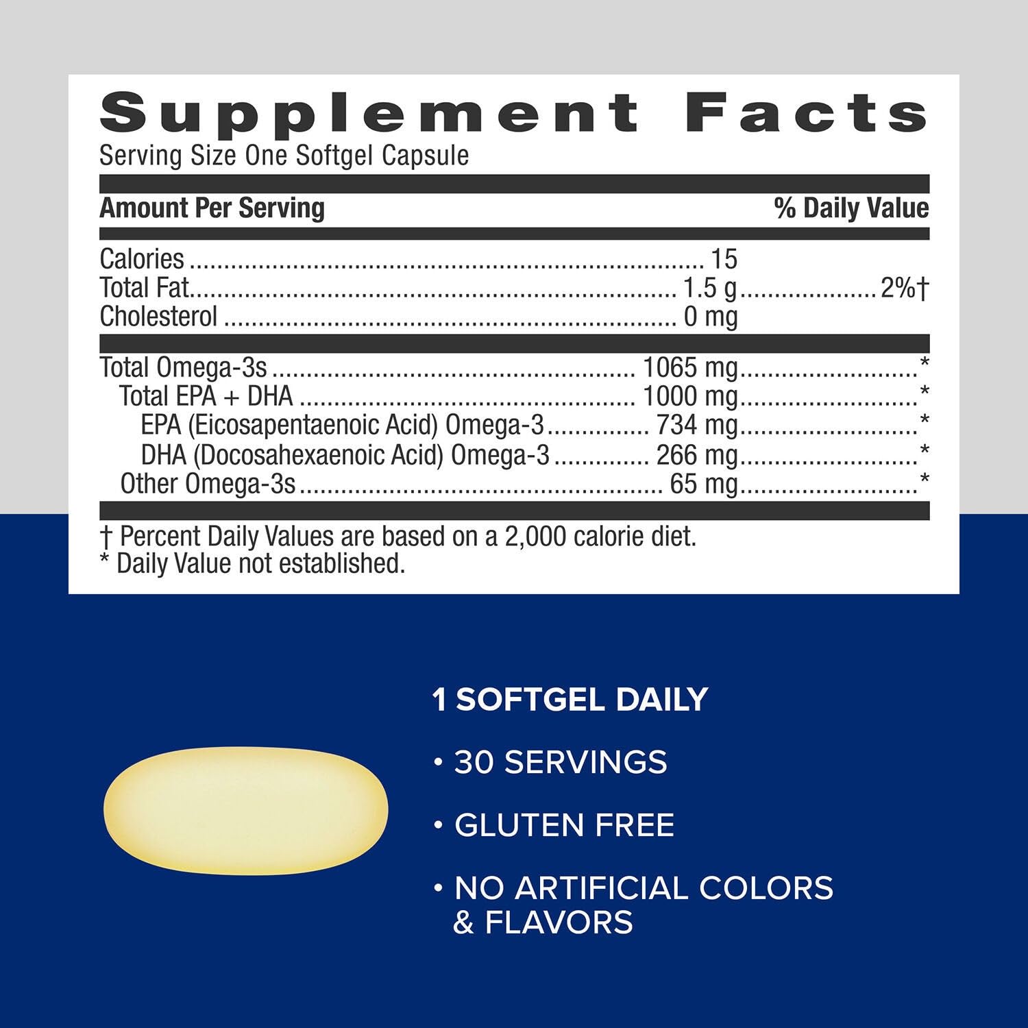 GNC Triple Strength Fish Oil gluten-free formula supports overall wellness.