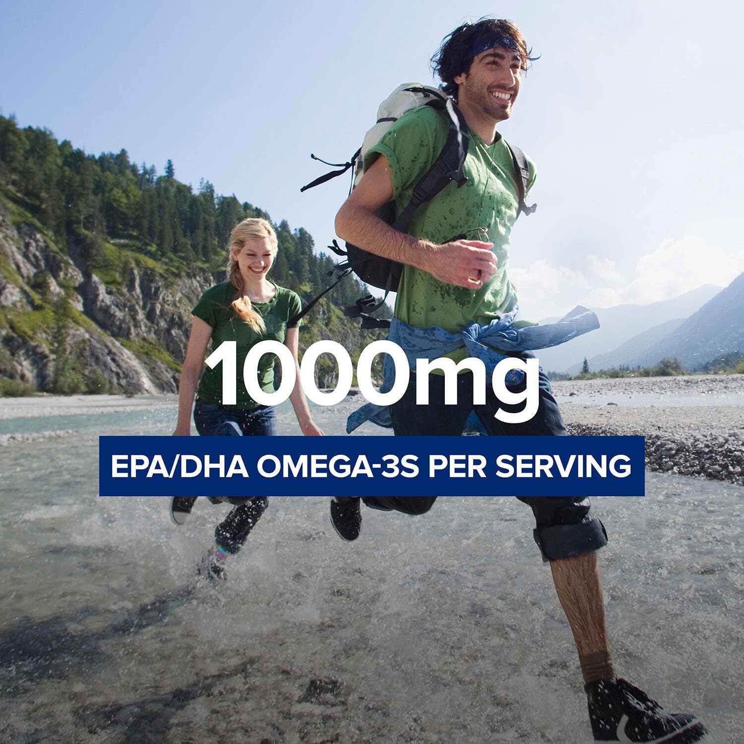 Closeup of GNC Triple Strength Fish Oil softgels showing easy-swallow coating