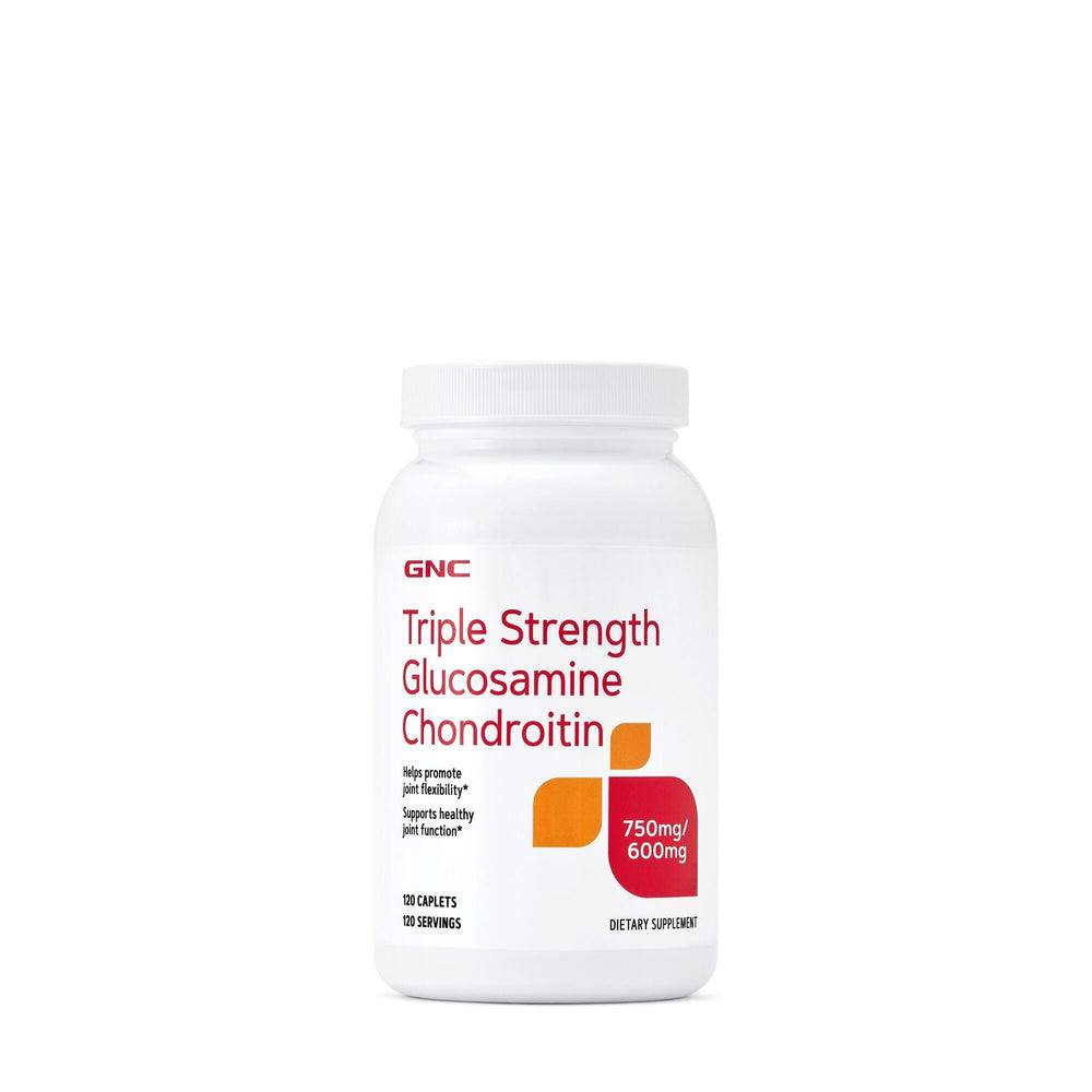 GNC Triple Strength glucosamine bottle pour shows daily joint support in use