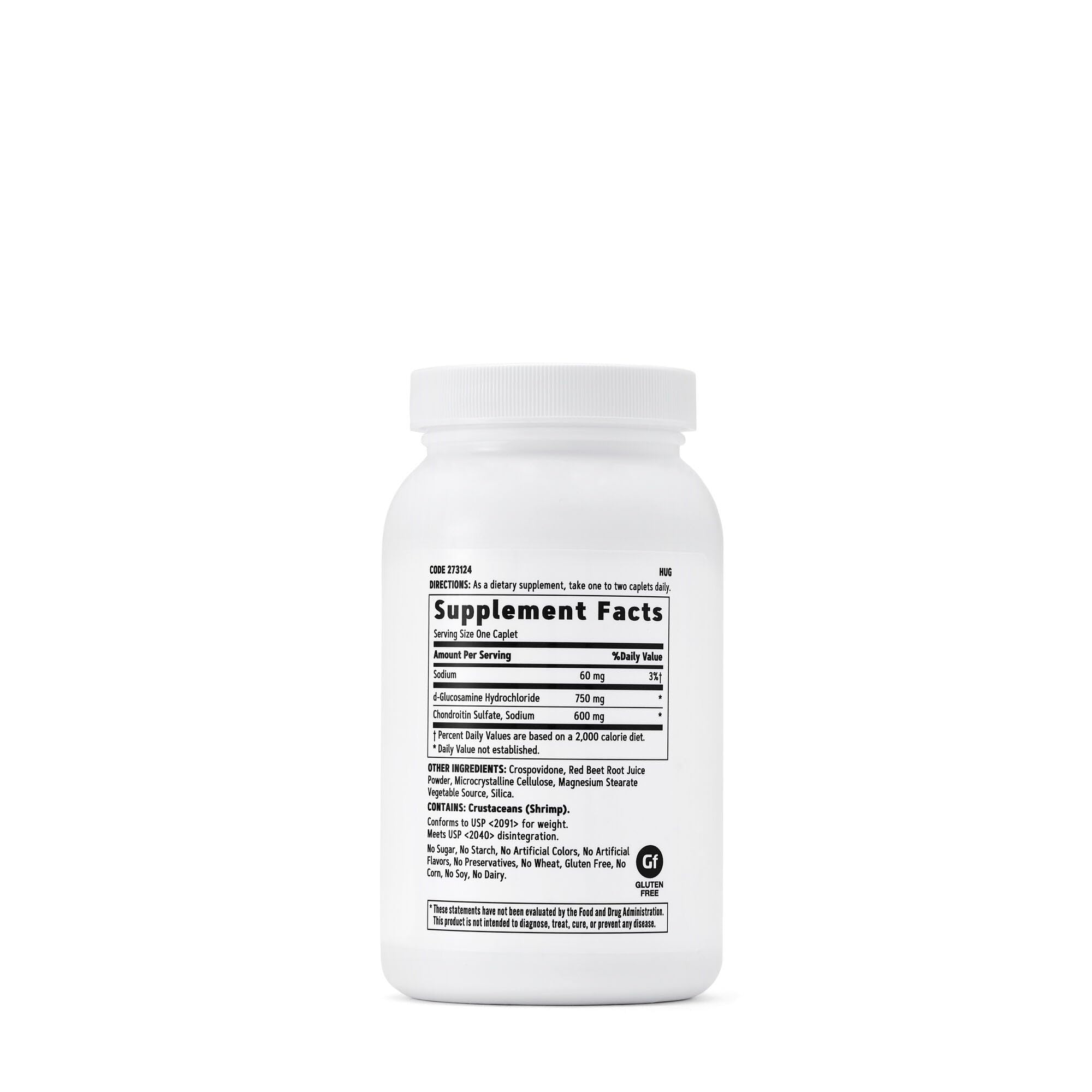 GNC triple-strength glucosamine caplets close-up with label visible for easy ingestion