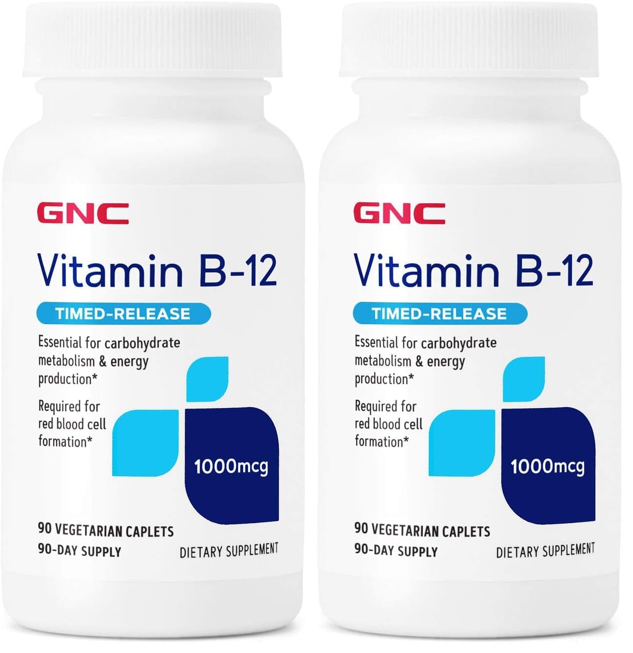 GNC Vitamin B-12 1000mcg bottle front with energy support for daily use
