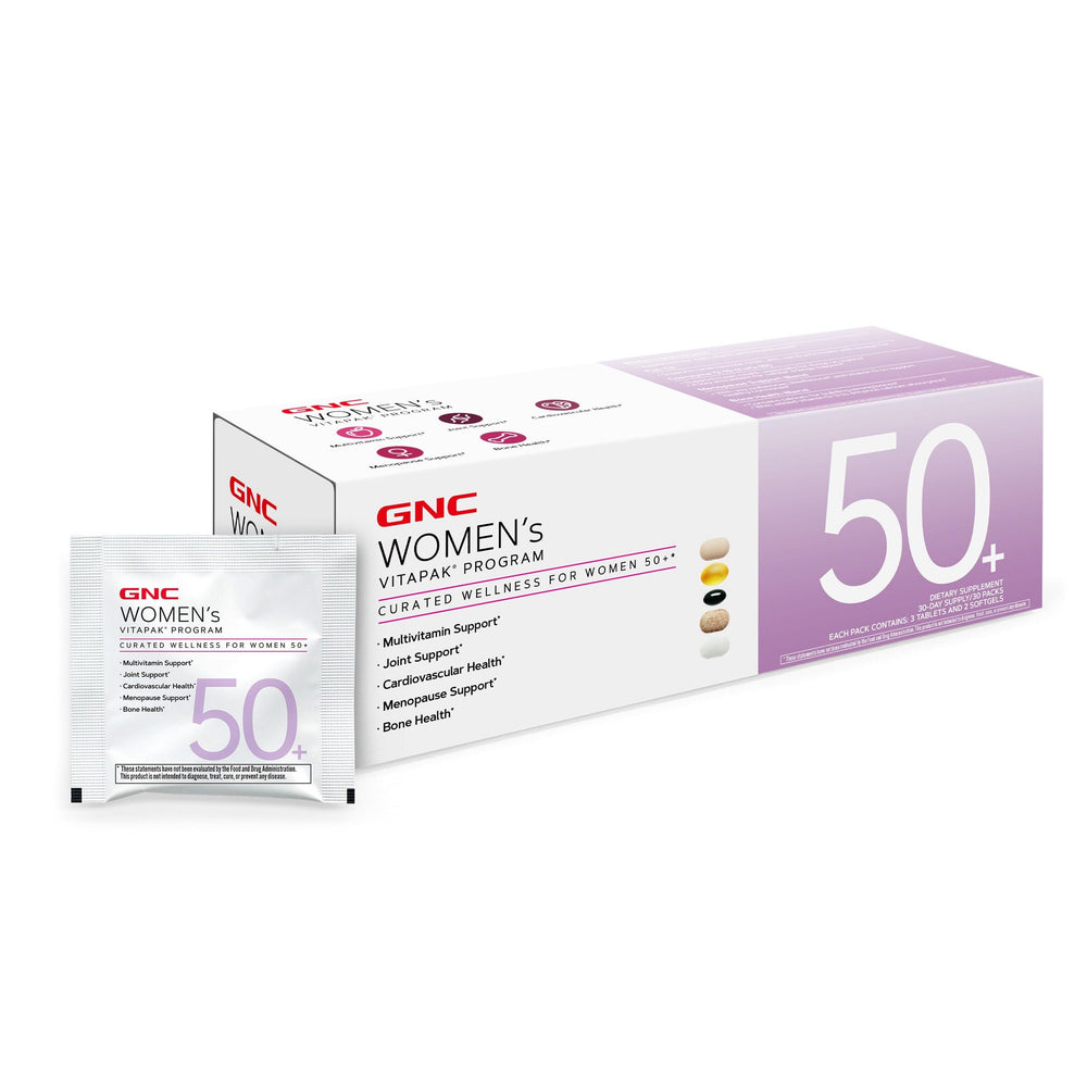 GNC Women’s 50+ Vitapak bottle front view for energy and immune support
