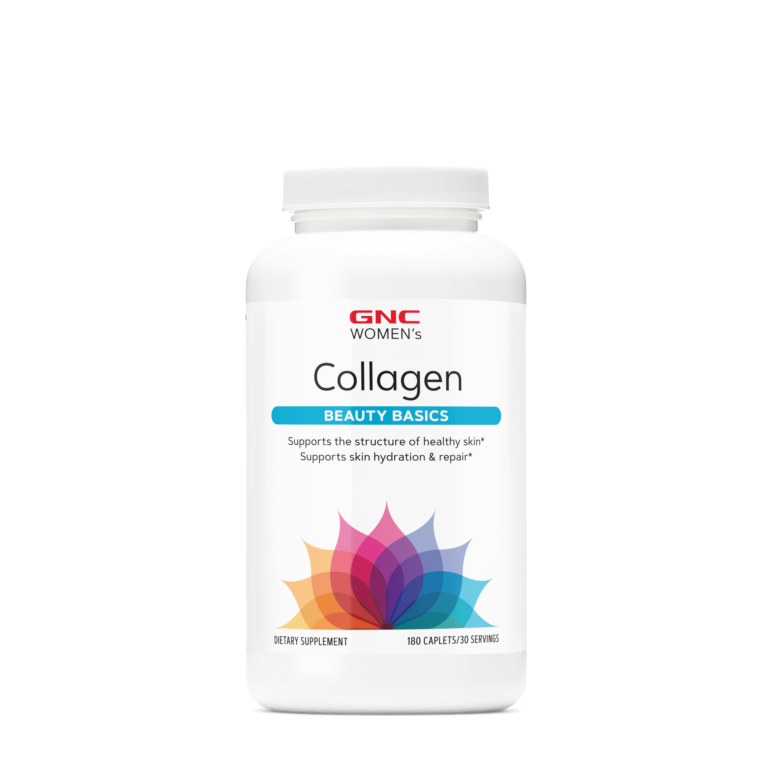 GNC Women's Collagen bottle front shows daily skin support and routine use
