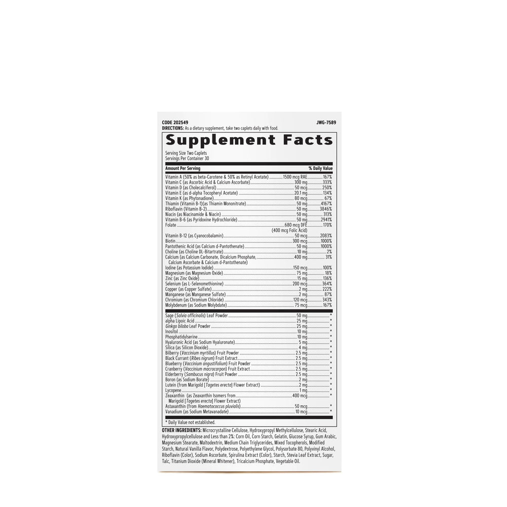 GNC Women's Multivitamin 50 Plus antioxidants formula protects cells from free radicals.