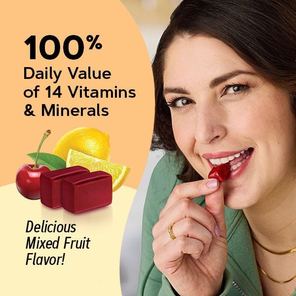 GNC Women's Multivitamin Soft Chew packaging on table for easy daily routine