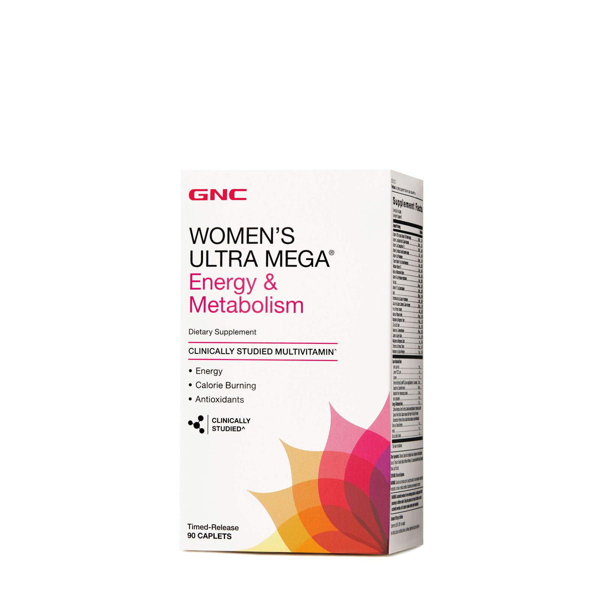 GNC Women's Ultra Mega Energy bottle supports daily vitality and metabolism.