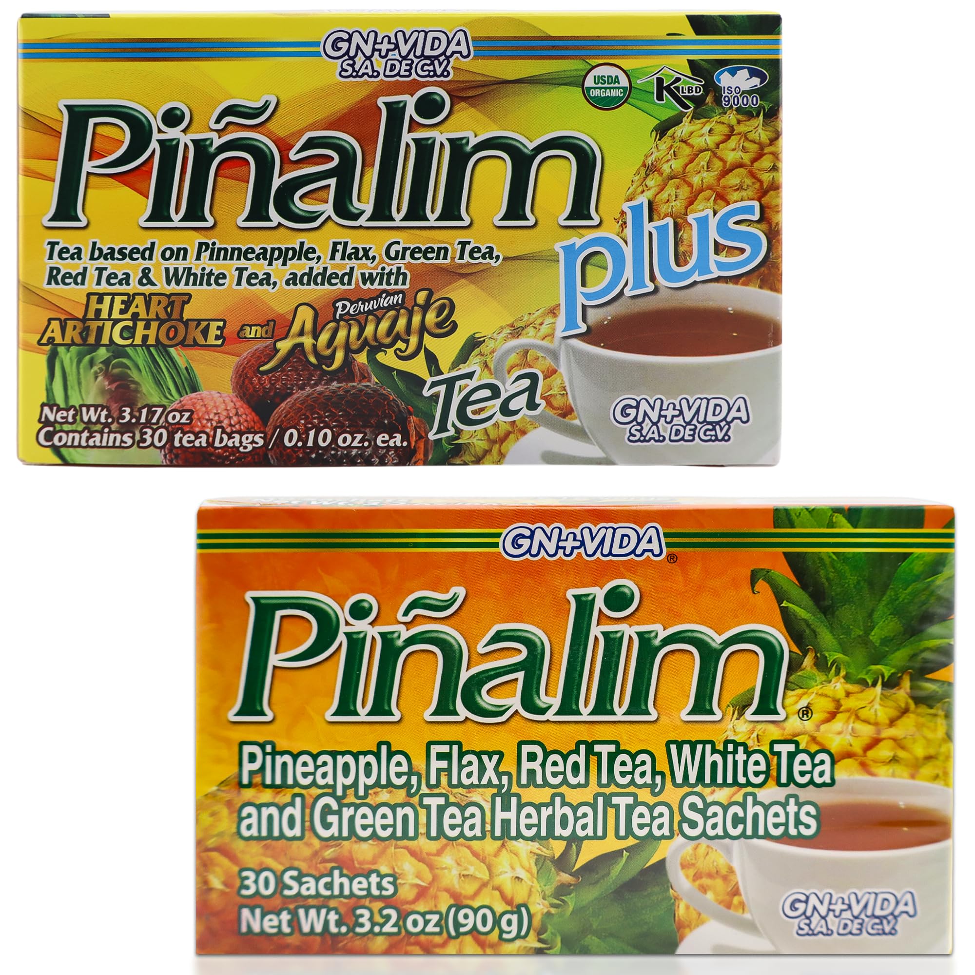 GN+Vida Pinalim Pineapple Extra Strength tea bags with tropical aroma for a refreshing lift.