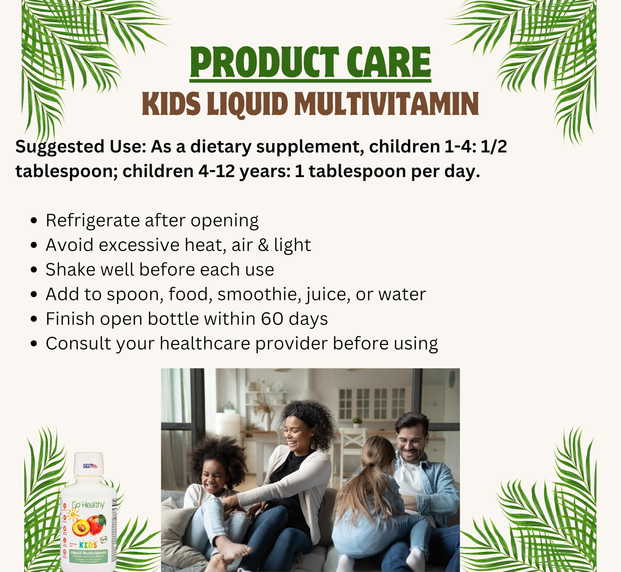 USA-made badge on Go Healthy Kids bottle