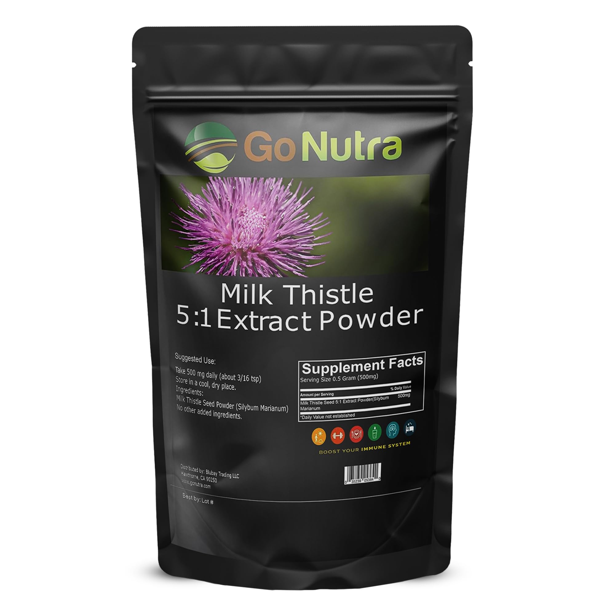 Go Nutra Milk Thistle front packaging view for easy recognition.