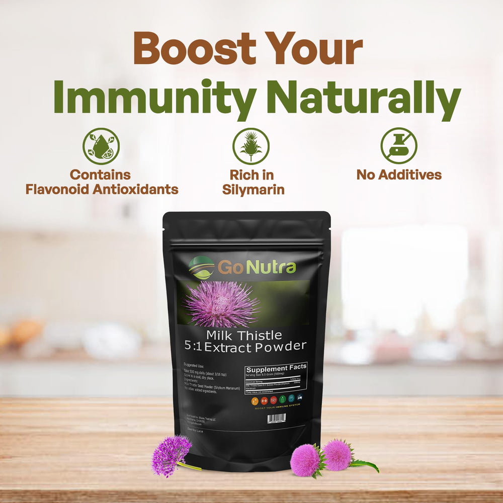 Go Nutra Milk Thistle powder jar ready for daily wellness routines.